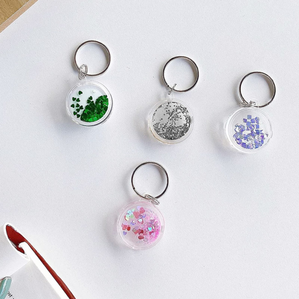 Futrola Fluid Gliter za Airtag sa priveskom za kljuceve siva - 054052-1