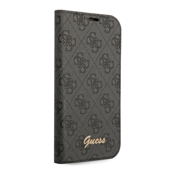 Maska za iPhone 14 na preklop Guess PC/ TPU 4G Metal Camera Outline Book crna - GUBKP14SHG4SHK