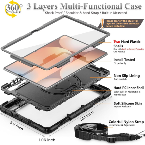 Futrola Shockproof za Samsung Tab S9 Ultra/ X910/ S10 Ultra/X920 crna - 614401
