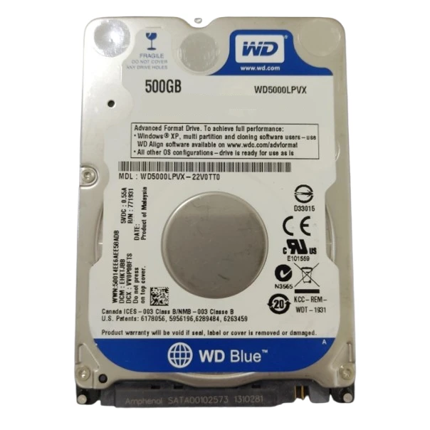 HDD 2.5 * 500GB WD5000LPVX WD BLUE 5400RPM 8MB SATA3 7mm - EP3225175