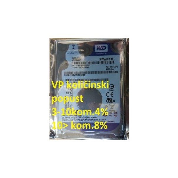 HDD 2.5 * 500GB WD5000LPCX WD BLUE 5400RPM 16MB SATA3 7mm - EP3226046