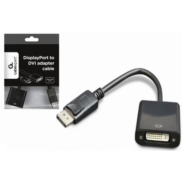 A-DPM-DVIF-002 Gembird DisplayPort to DVI adapter cable, black - EP3223610