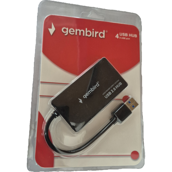 UHB-U2P4-02 ** Gembird USB2.0 4-port HUB, black (279) - EP3223243
