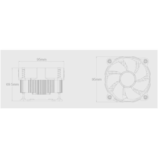 DeepCool CK-11508 * Intel CPU kuler 65W 92mm.Fan 2200rpm 42CFM 30dBa LGA 1200/115x/LGA775/i7/i5/i3 - EP3227290
