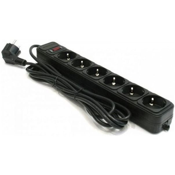 SPG6-B-15 (3G1.0) ** Gembird produzni kabl sa zastitom 6 uticnica (3x1.0mm) 4.5m black(567) - EP3224036