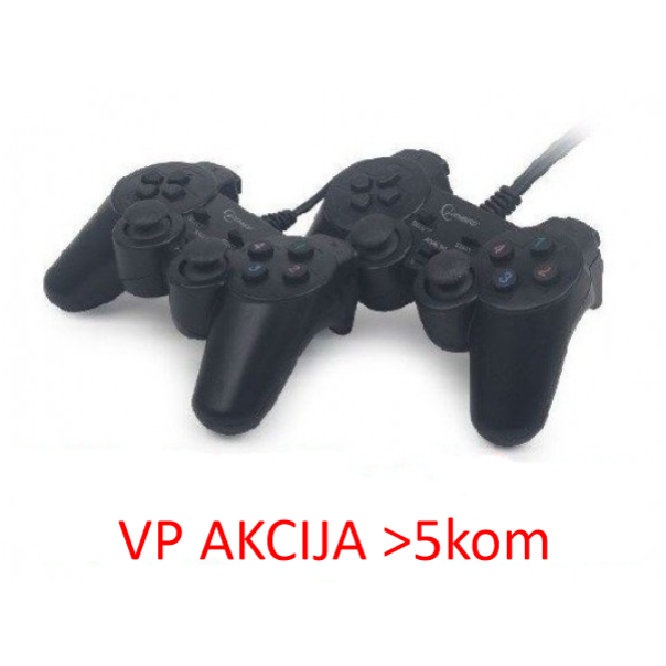 JPD-UDV2-11 ** Gembird USB 2.0 double analog vibration gamepad black (639) - EP3223756