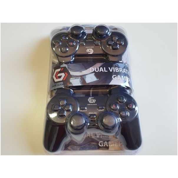 JPD-UDV2-11 ** Gembird USB 2.0 double analog vibration gamepad black (639) - EP3223756