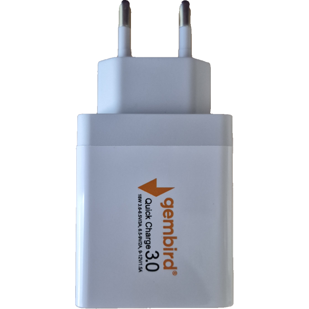 NPA-AC36 ** Gembird QC3.0 brzi punjac +Type C USB kabl,18W 3.6-6.5V/3A, 6.5V-9V/2A, 9V-12V/1.5A(351) - EP3223928