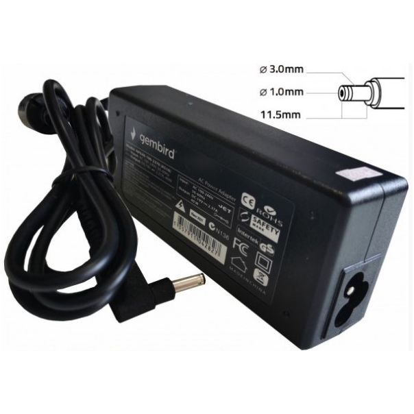 NPA65-190-3420 (AC08) Gembird punjac za laptop 65W-19V-3.42A, 3.0x1.1mm - EP3223940