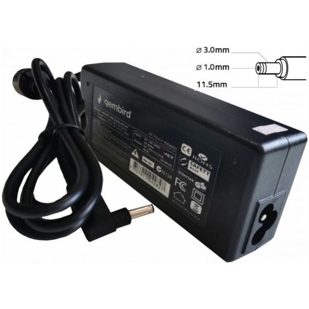 NPA40-195-2370 (AC10) Gembird punjac za laptop 40W-19.5V-2.37A, 3.0x1.1mm black (alt=AC08) - EP3226165