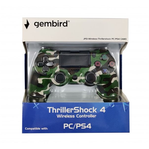 JPD-Wireless-Thrillershock PC/PS4 CAMO GREEN Gembird Bezicni gamepad sa dvostrukom vibracijom v2 - EP3227498