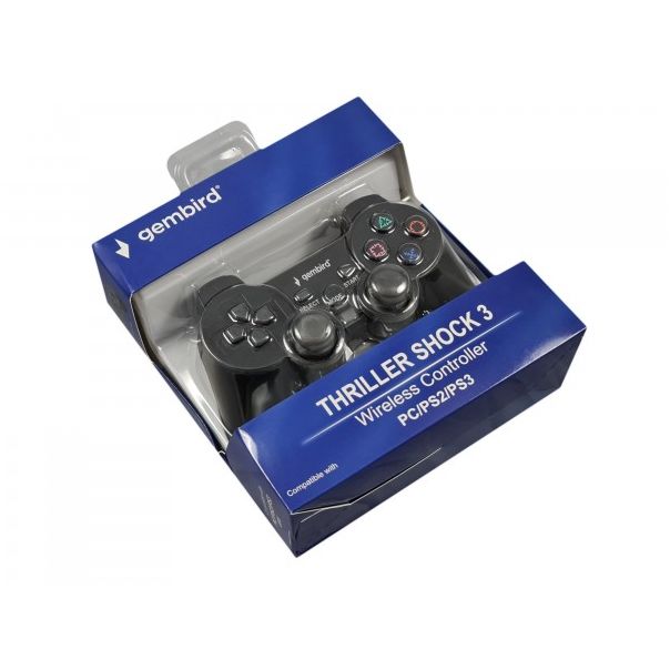 JPD-THRILLERSHOCK 3 ** Gembird Bezicni gamepad sa dvostrukom vibracijom, PS2 / PS3 / PC (737) - EP3227542