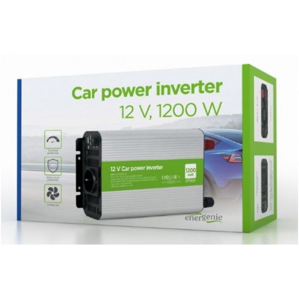 EG-PWC1200-01 Gembird 12V Auto inverter DC/AC 1200W+USB port - EP3227734