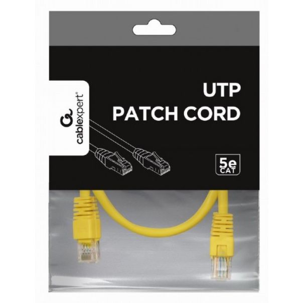 PP12-0.5M/Y Gembird Mrezni kabl, CAT5e UTP Patch cord 0.5m Yellow - EP3226291
