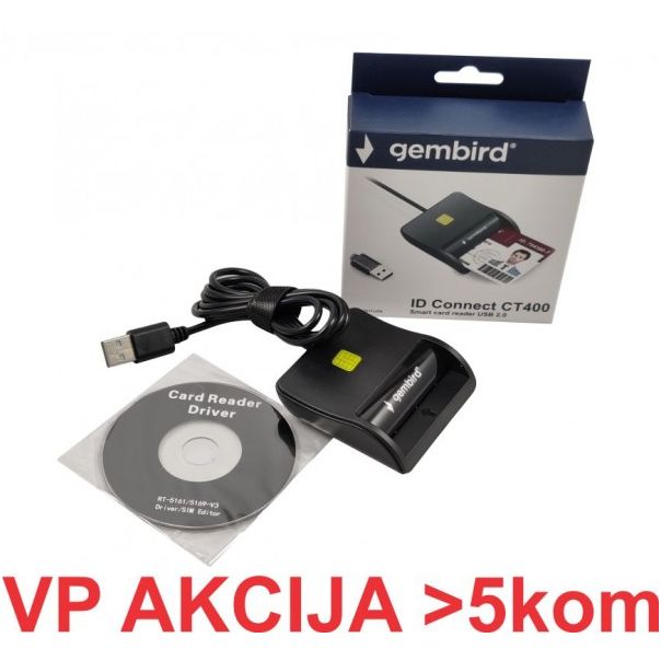 CRDR-CT400 ** Gembird Smart card reader USB 2.0 Citac za licne karte, saobracajne, bankarske (599) - EP3228106