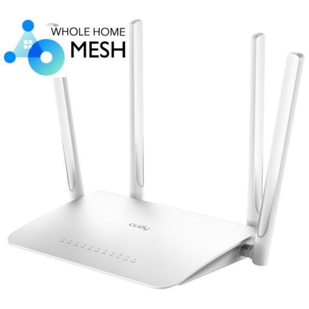 Cudy WR1300 AC1200 Dual Band 2.4+5Ghz MESH Wi-Fi Ruter 1W/4LAN Gbit,4x5dBi Wisp/AP/REP/TR - EP3225730