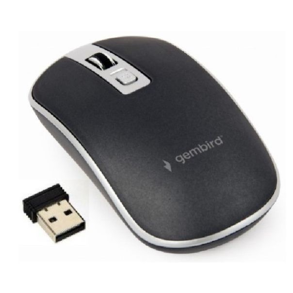 MUSW-4B-06-BS Gembird Bezicni mis 2,4GHz opticki USB 800-1600Dpi black/silver 115mm FO - EP3225790