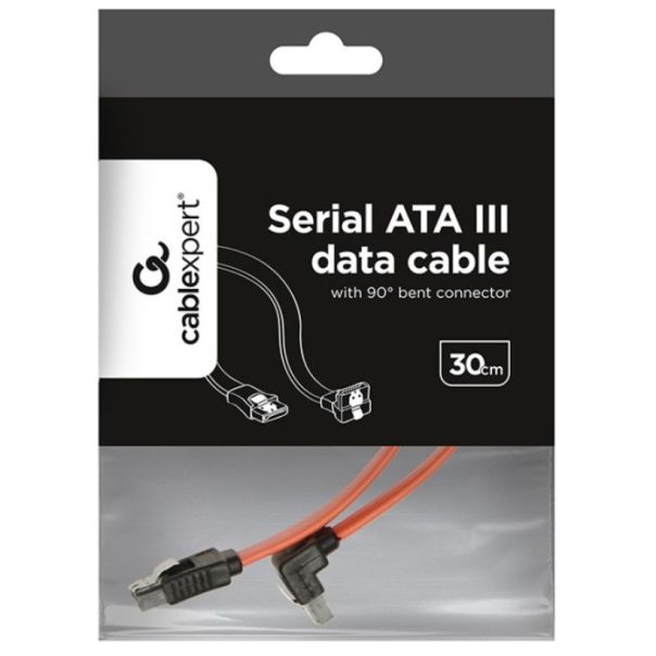 CC-SATAM-DATA90-0.3 Gembird Metal clips, Serial ATA data kabl flat 0,3m 90 degree bent connector - EP3224521