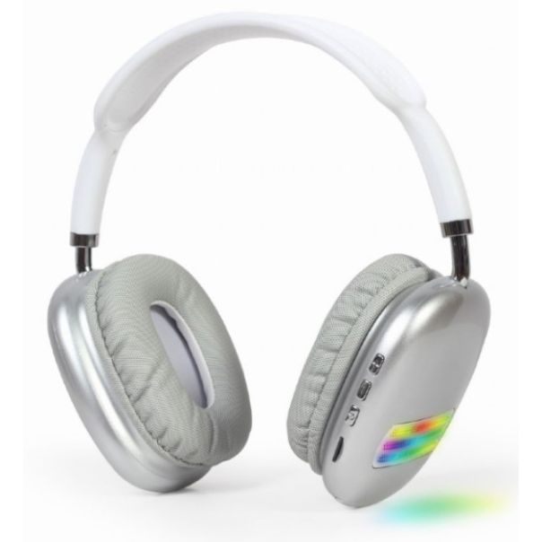 BHP-LED-02-W Gembird Bluetooth stereo Slualice sa mikrofonom Bt V5.0 400mAh/32Ohm, 2h Li-ion Bele - EP3224527