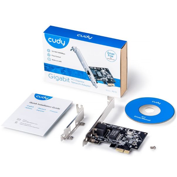 Cudy PE10 GIGABIT ETHERNET PCI-Express CARD 10/100/1000 (alt. NIC-GX1) - EP3226659
