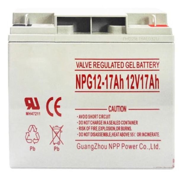 NPP NPG12V-17Ah, GEL BATTERY, C20=17AH, T3, 180*77*167*167, 4,8KG, Light grey - EP3237049