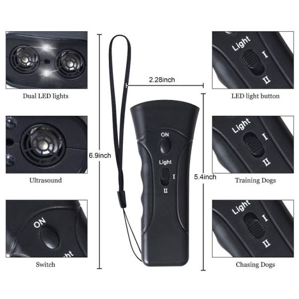 SMART-DOG-FLASHLIGHT-AT-D003 Gembird lampa + ultrazvucni RASTERIVAC PASA, Dreser za pse - EP3225085