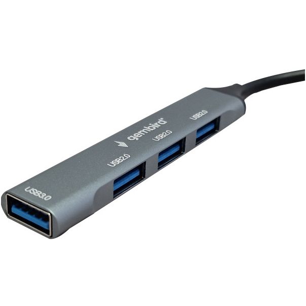 UHB-U3P4-06 ** Gembird HUB Type-A+C to 3*USB2.0 + 1*USB3.0 Aluminum (287) - EP3225994