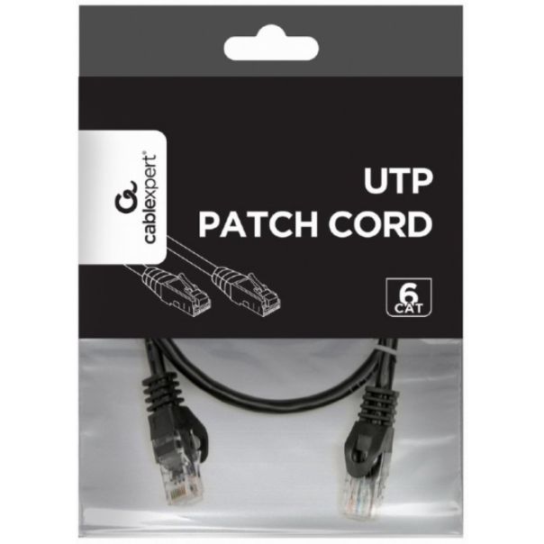 PP6U-0.5M/BK Gembird Mrezni kabl, CAT6 UTP Patch cord 0.5m black - EP3223436