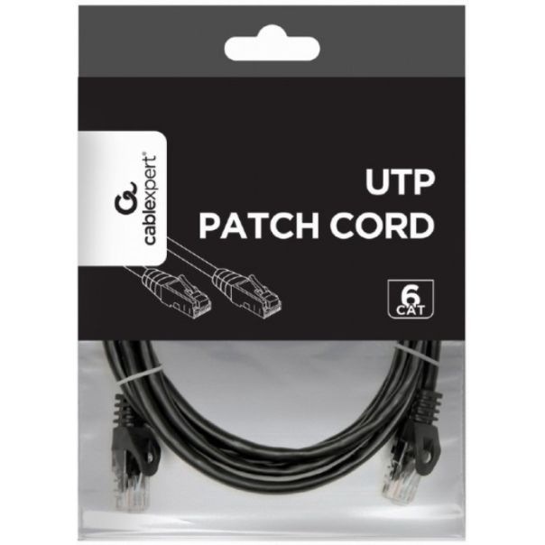PP6U-2M/BK Gembird Mrezni kabl, CAT6 UTP Patch cord 2m black - EP3226057