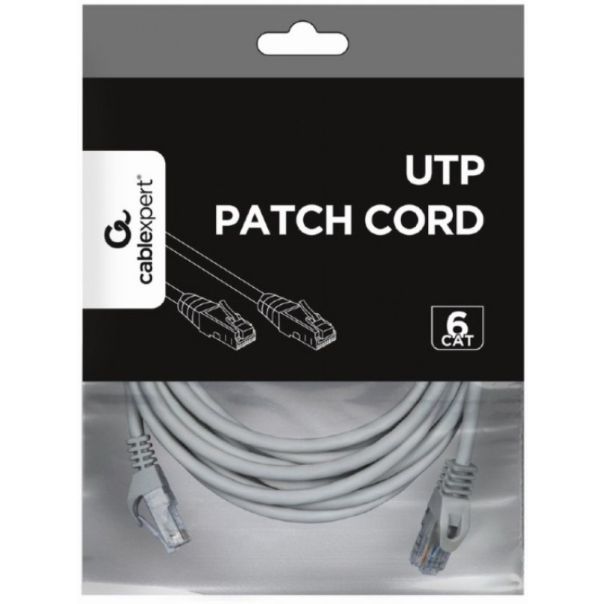 PP6U-5M Gembird Mrezni kabl, CAT6 UTP Patch cord 5m grey - EP3226075