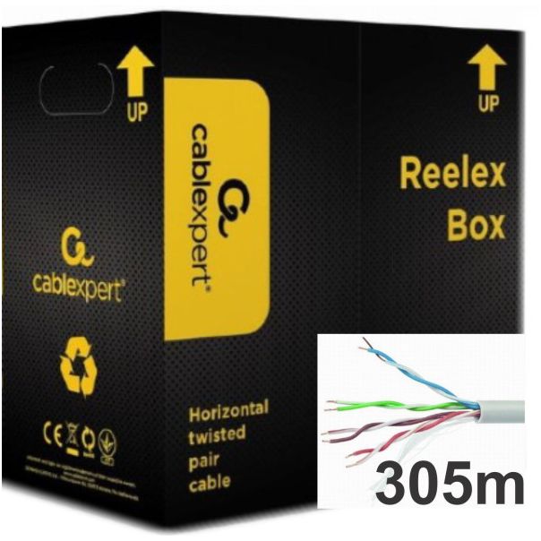 UPC-5004E-SOL * Gembird, UTP cat.5E Indoor solid PREMIUM CCA kotur pun presek, 305m (2899) - EP3226219