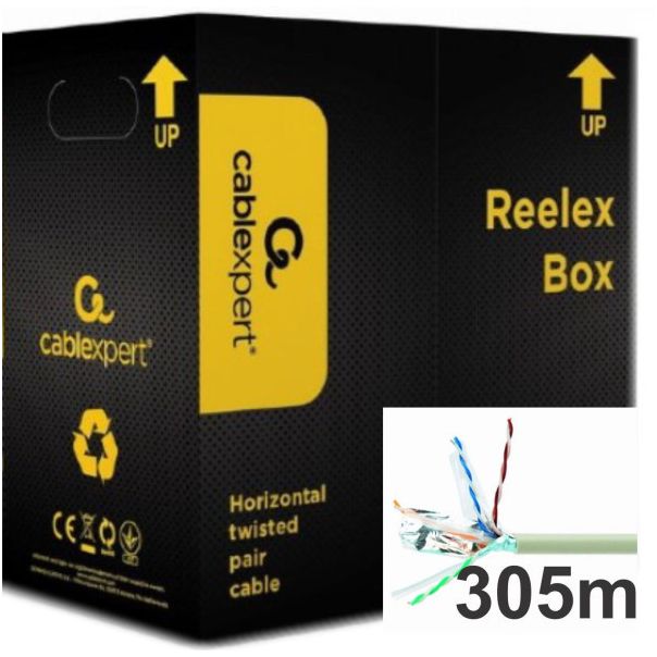 FPC-5270E-SOL Gembird, FTP cat5E Indoor, solid 24AWG, 0,51mm PREMIUM CCA kotur pun presek 305m - EP3223487