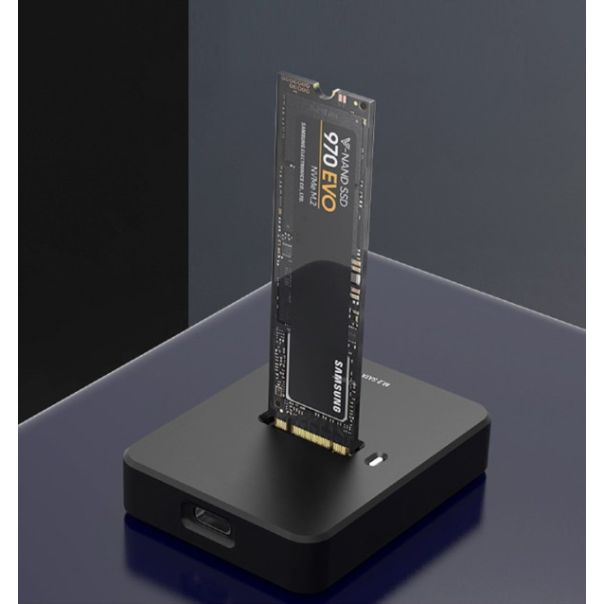 DD-U3M2 Gembird Desktop USB Type-C M.2 SATA & NVME SSD drive docking station, black - EP3223538