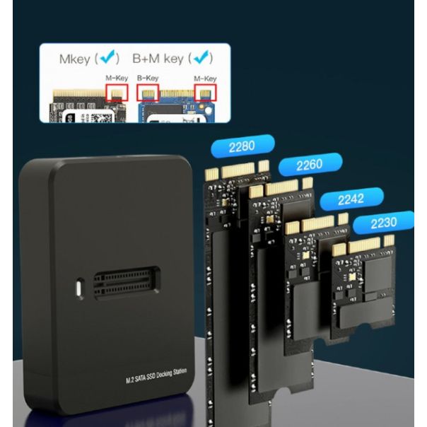 DD-U3M2 Gembird Desktop USB Type-C M.2 SATA & NVME SSD drive docking station, black - EP3223538