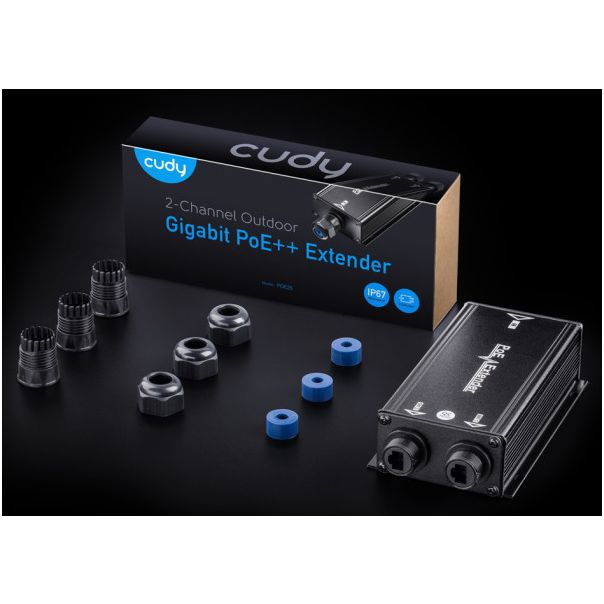 Cudy POE25 30W Gigabit PoE+/PoE Injector, 2-Channel Outdoor PoE Extender, 100m - EP3223886