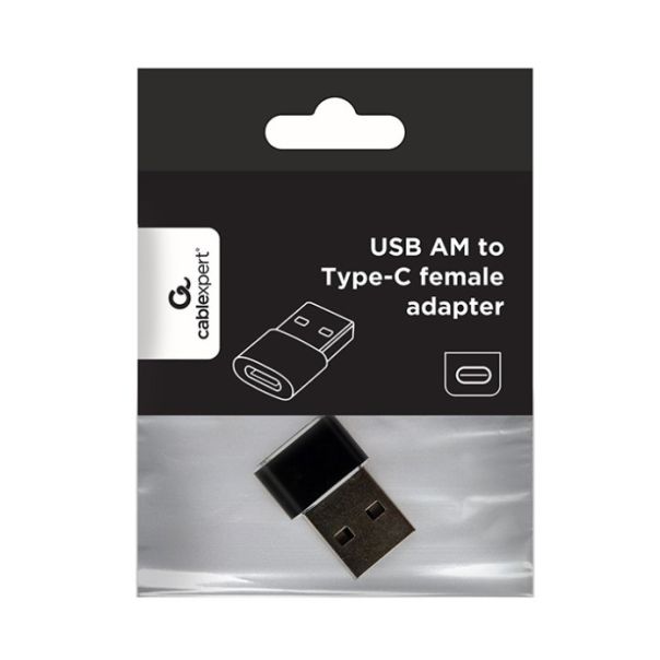 A-USB2-AMCF-02 Gembird USB AM to Type-C female adapter, black (ALT.CCP-USB3-AMCM-0M) FO - EP3273714