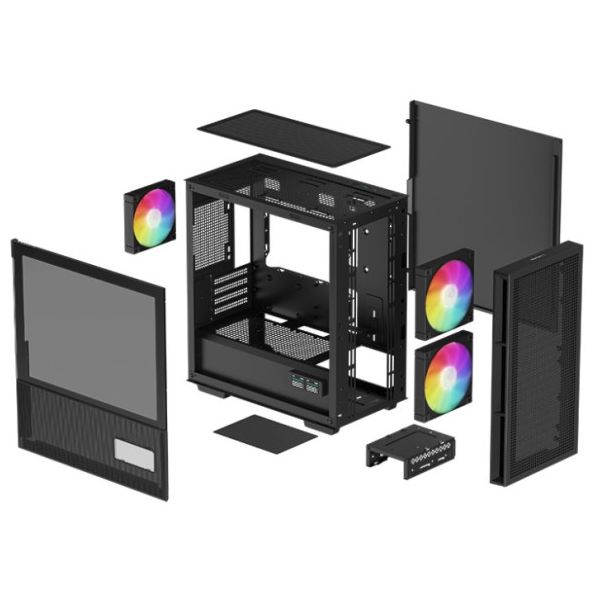 DeepCool CH360 DIGITAL mATX Kuciste,Dual Status Display, 2xLED 140mm +1x120mm, Staklena strana,USB-C - EP3223491