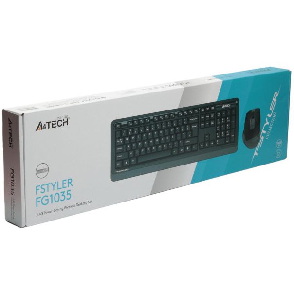 A4-FG1035 A4Tech Fstyler Bezicna tastatura YU-LAYOUT + bezicni mis USB, Grey - EP3243847