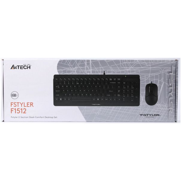 A4-F1512 A4Tech tastatura YU-LAYOUT + mis USB, Black - EP3244628