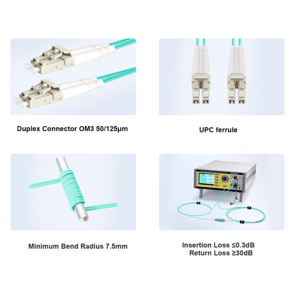 FO LC/UPC - LC/UPC MM 2M OM3 DX LSZH Aqua 2.0mm - EP3224766