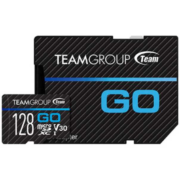 TeamGroup MICRO SDHC/SDXC 128GB GO UHS-I U3 V30, 100/50MB/s +SD Adapter TGUSDX128GU303 - EP3273980