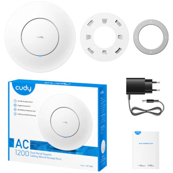 Cudy AP1300_P POE AC1200 WiFi Gigabit Access Point, pokriva 100m2, 50konekcija - EP3224811