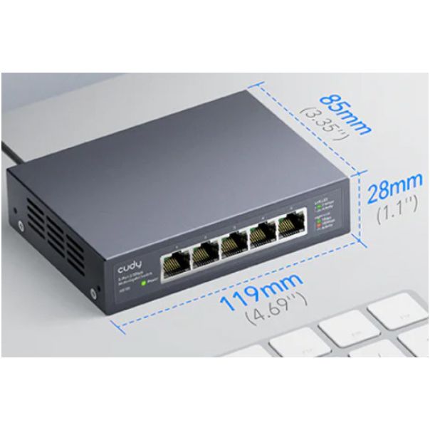 Cudy HS105 5-Port 2.5G Unmanaged Metal Switch za NAS zahteve koji zahtevaju intenzivnu propusnost - EP3224814