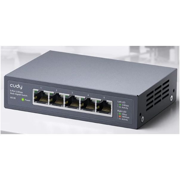 Cudy HS105 5-Port 2.5G Unmanaged Metal Switch za NAS zahteve koji zahtevaju intenzivnu propusnost - EP3224814