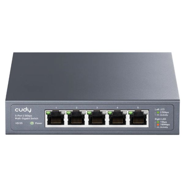 Cudy HS105 5-Port 2.5G Unmanaged Metal Switch za NAS zahteve koji zahtevaju intenzivnu propusnost - EP3224814