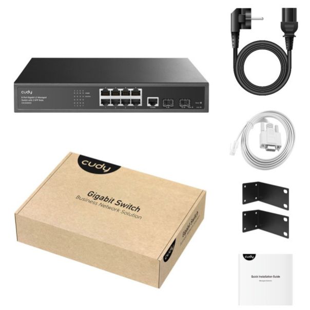 Cudy GS2008S2 8-Port 8-GbE 2-SFP L2 Managed Gigabit Switch - EP3227563
