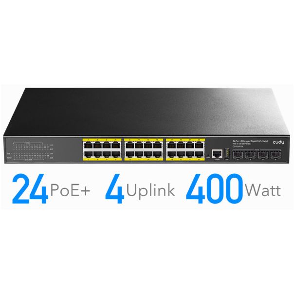 Cudy * GS5024S4 24-Port Layer 3 Managed Gigabit Switch with 4 10G SFP Slots - EP3227566