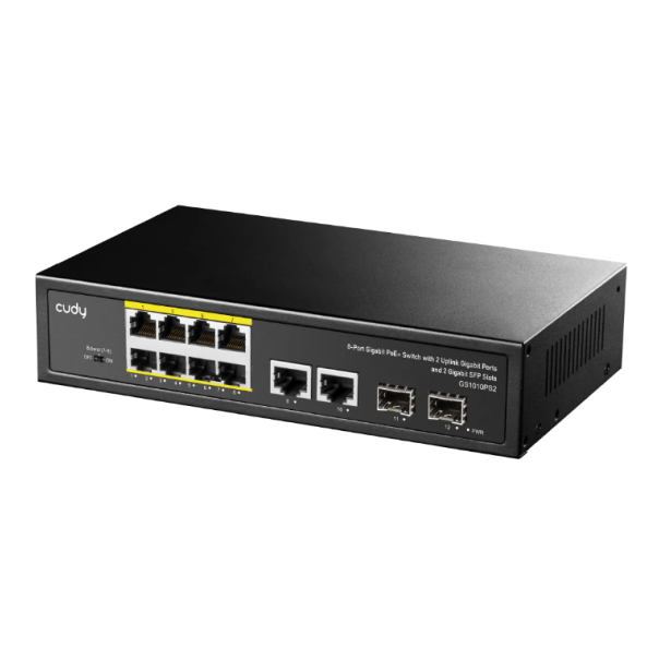 Cudy GS1010PS2 8-Port Gigabit PoE+ Switch with 2 Gigabit Uplink ports and 2 Gigabit SFP slot 120W - EP3224817