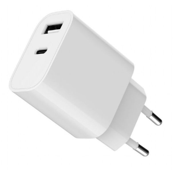 TA-UC-2AC12-01 Gembird USB punjac, 2-port USB-A+ USB-C, 2.4 A, white - EP3224844