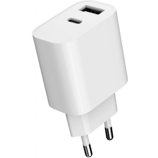 TA-UC-2AC12-01 Gembird USB punjac, 2-port USB-A+ USB-C, 2.4 A, white - EP3224844
